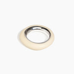 Dinosaur Designs Medium Drift Duo Bangle in Cream Colour resin with Silver-Plated Brass Material