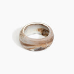 Dinosaur Designs Large Organic Oval Bangle in Cappuccino Colour resin with Wide Fit