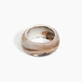 Dinosaur Designs Large Organic Oval Bangle in Cappuccino Colour resin with Wide Fit