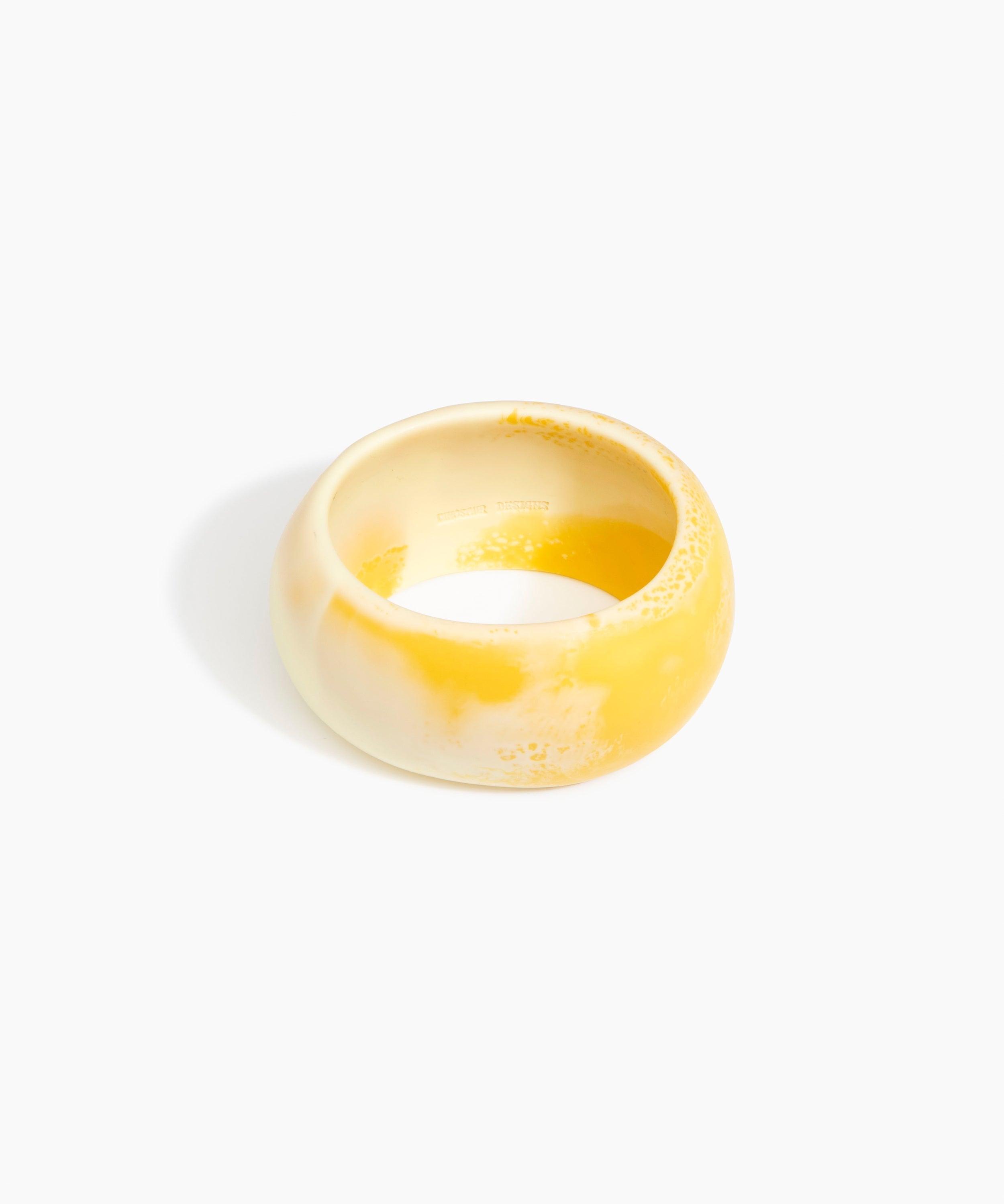 Dinosaur Designs Large Organic Oval Bangle in Daisy Colour resin with Wide Fit