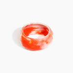 Dinosaur Designs Large Organic Oval Bangle in Strawberry Colour resin with Wide Fit