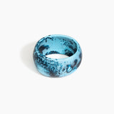 Dinosaur Designs Large Organic Oval Bangle in Water Colour resin with Wide Fit
