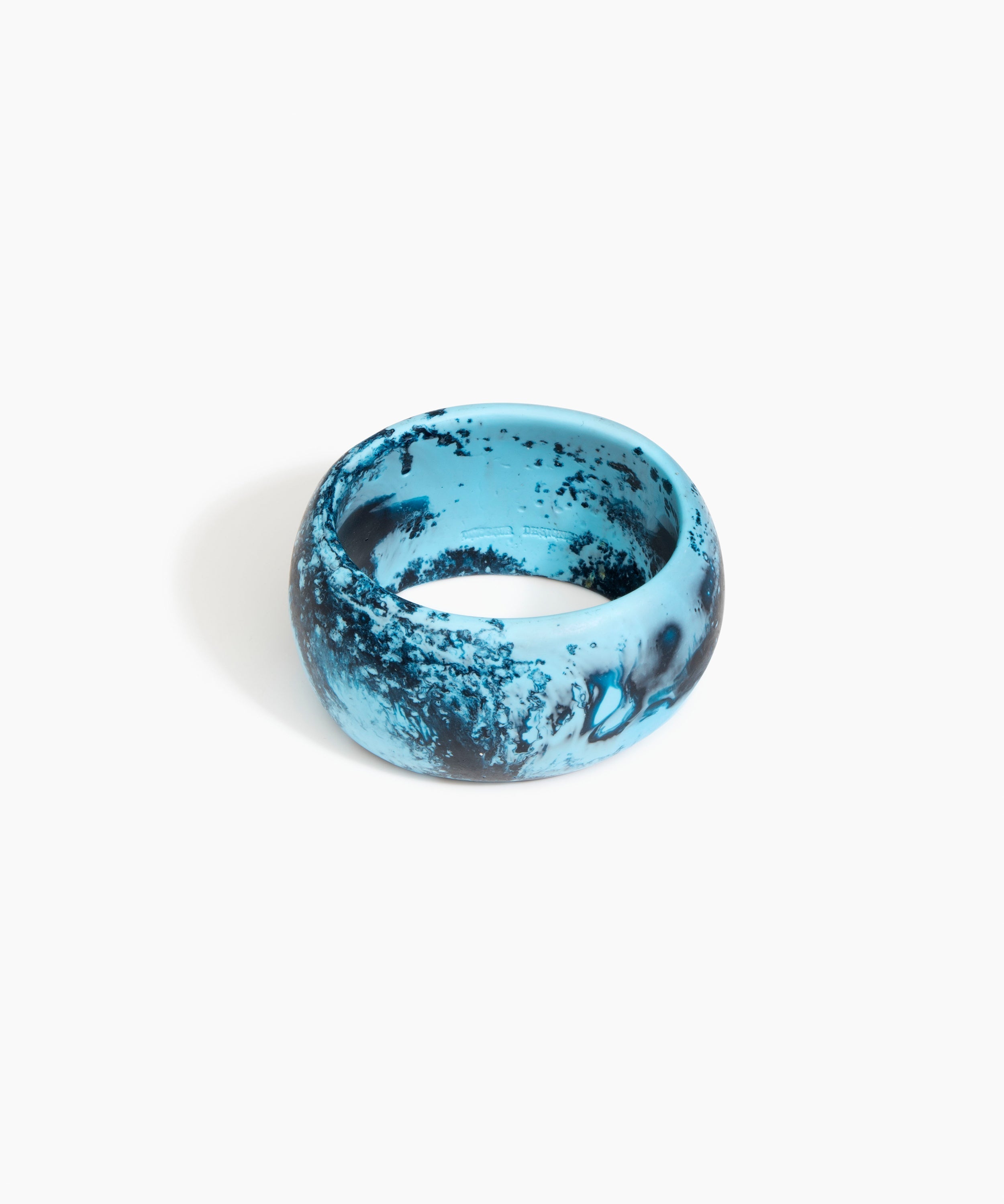 Dinosaur Designs Large Organic Oval Bangle in Water Colour resin with Wide Fit
