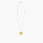 Dinosaur Designs Small Splash Chain Pendant in Daisy Colour resin with 925 Sterling Silver Material