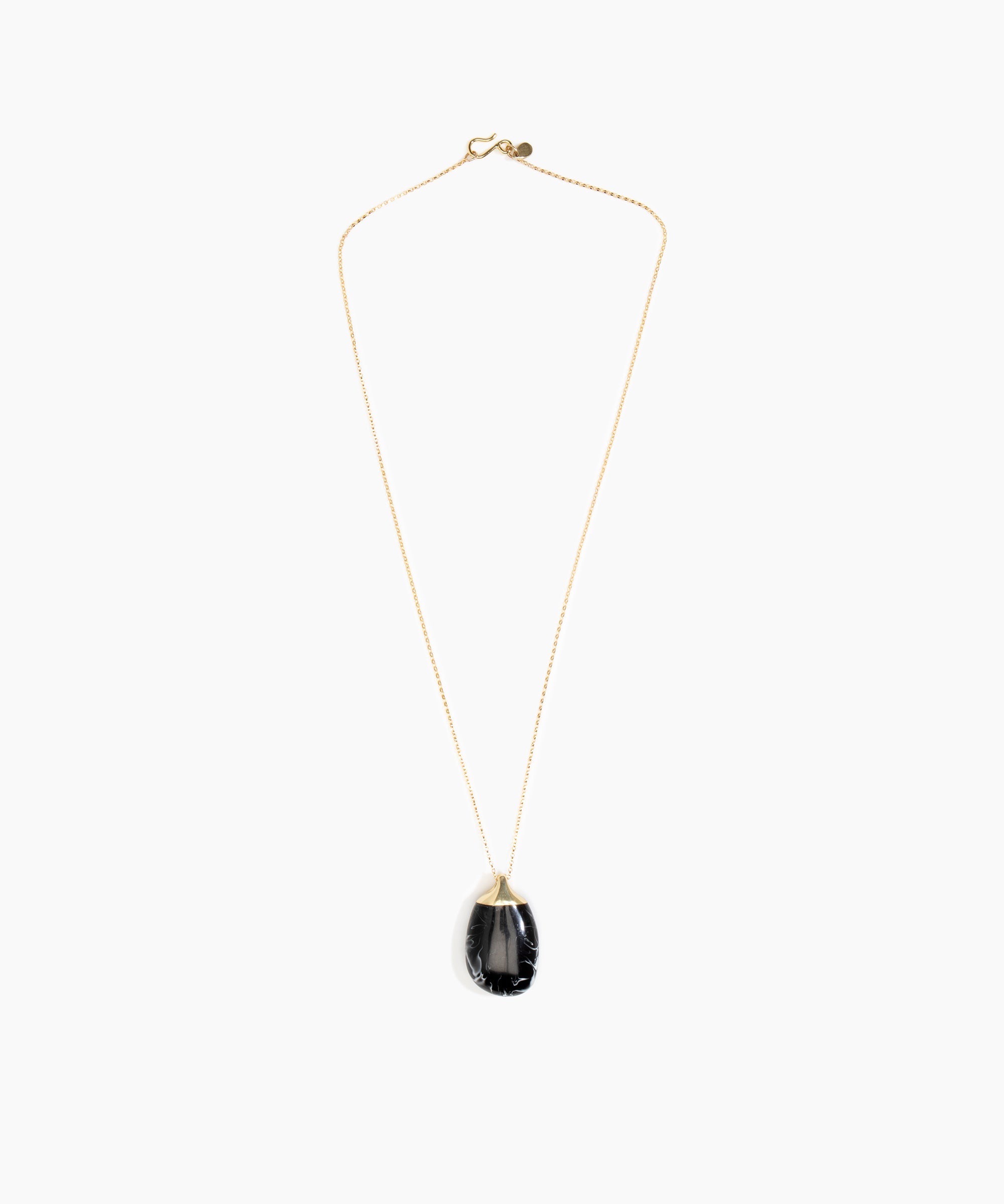 Dinosaur Designs Medium River Rock Pendant in Black Colour resin with 925 Sterling Silver Material