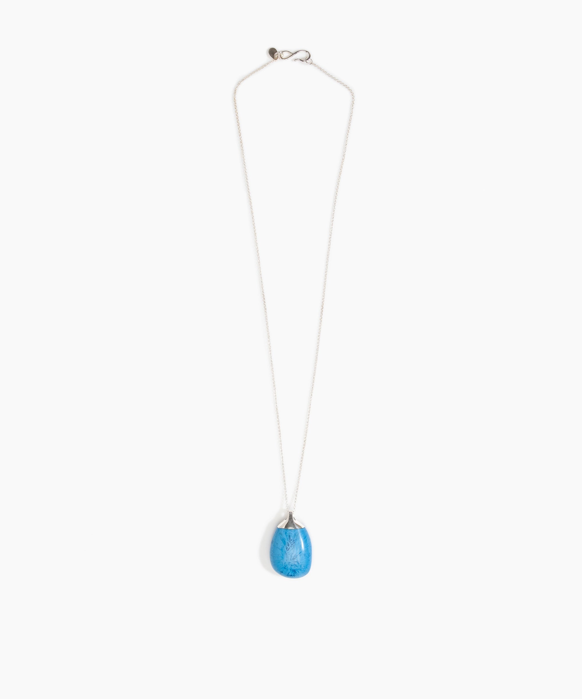 Dinosaur Designs Medium River Rock Pendant in Sky Colour resin with 925 Sterling Silver Material