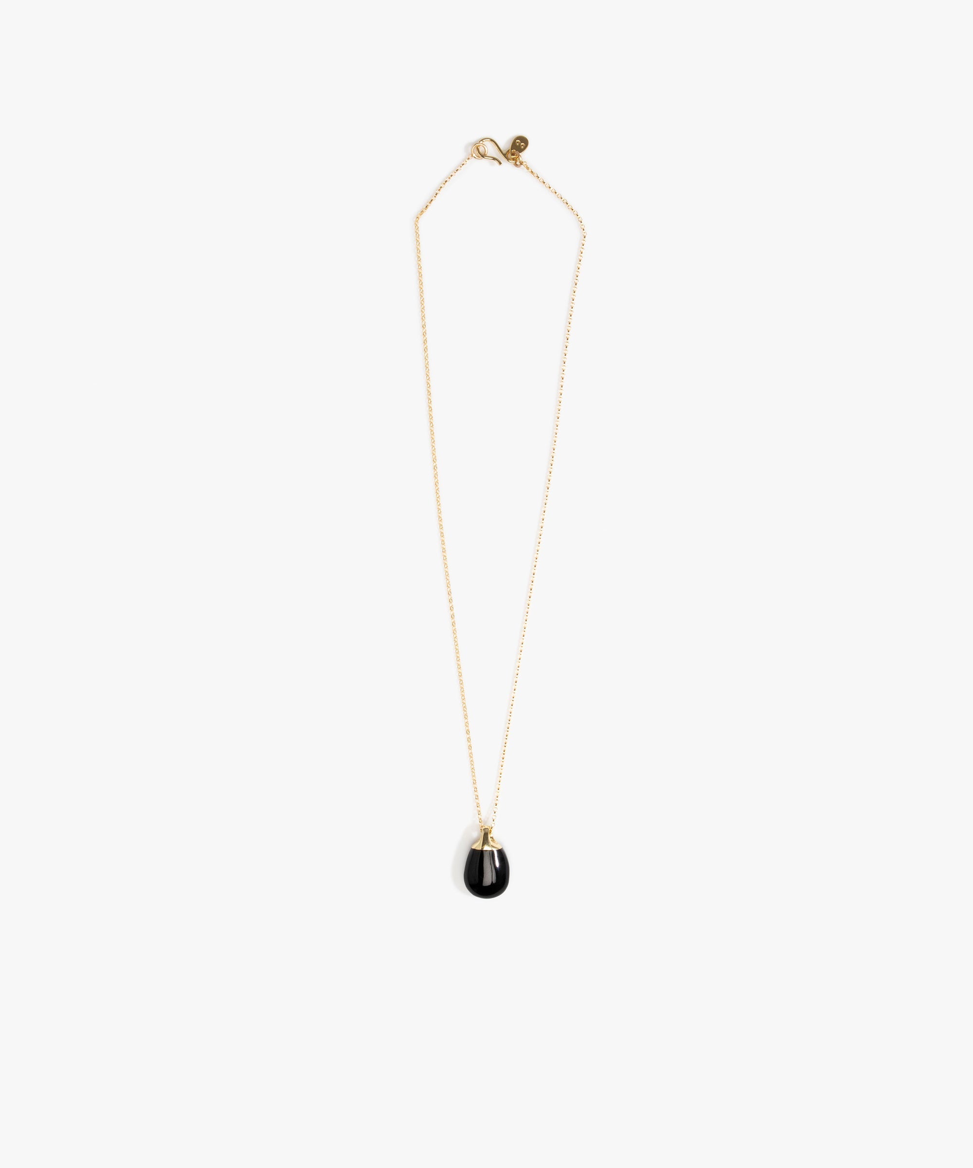 Dinosaur Designs Small River Rock Pendant in Black Colour resin with Gold-Filled Material