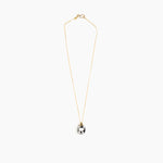 Dinosaur Designs Small River Rock Pendant in Black Marble Colour resin with Gold-Filled Material