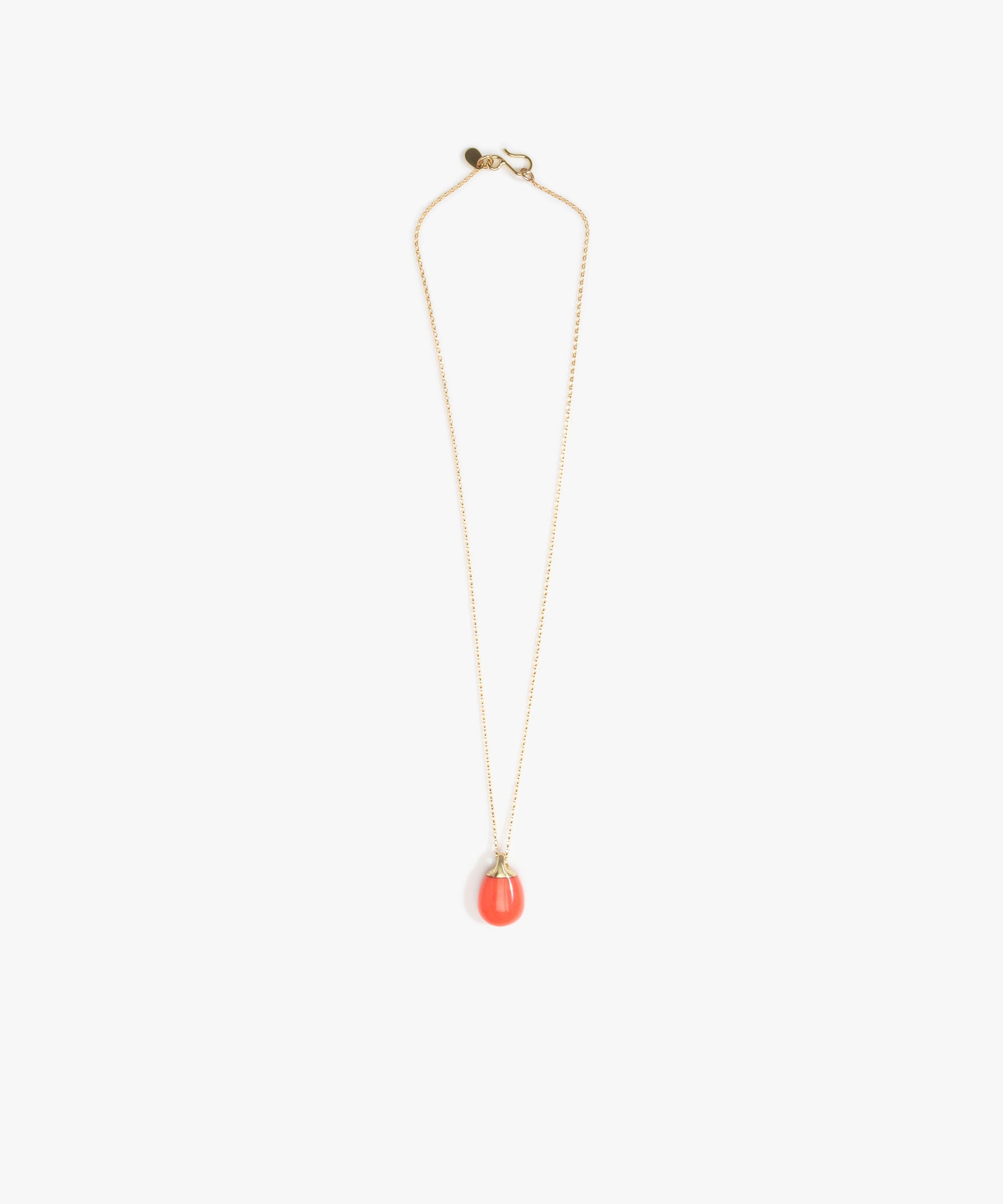 Dinosaur Designs Small River Rock Pendant in Lychee Colour resin with Gold-Filled Material