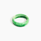 Dinosaur Designs Medium Organic Oval Bangle in Grass Colour resin with Wide Fit