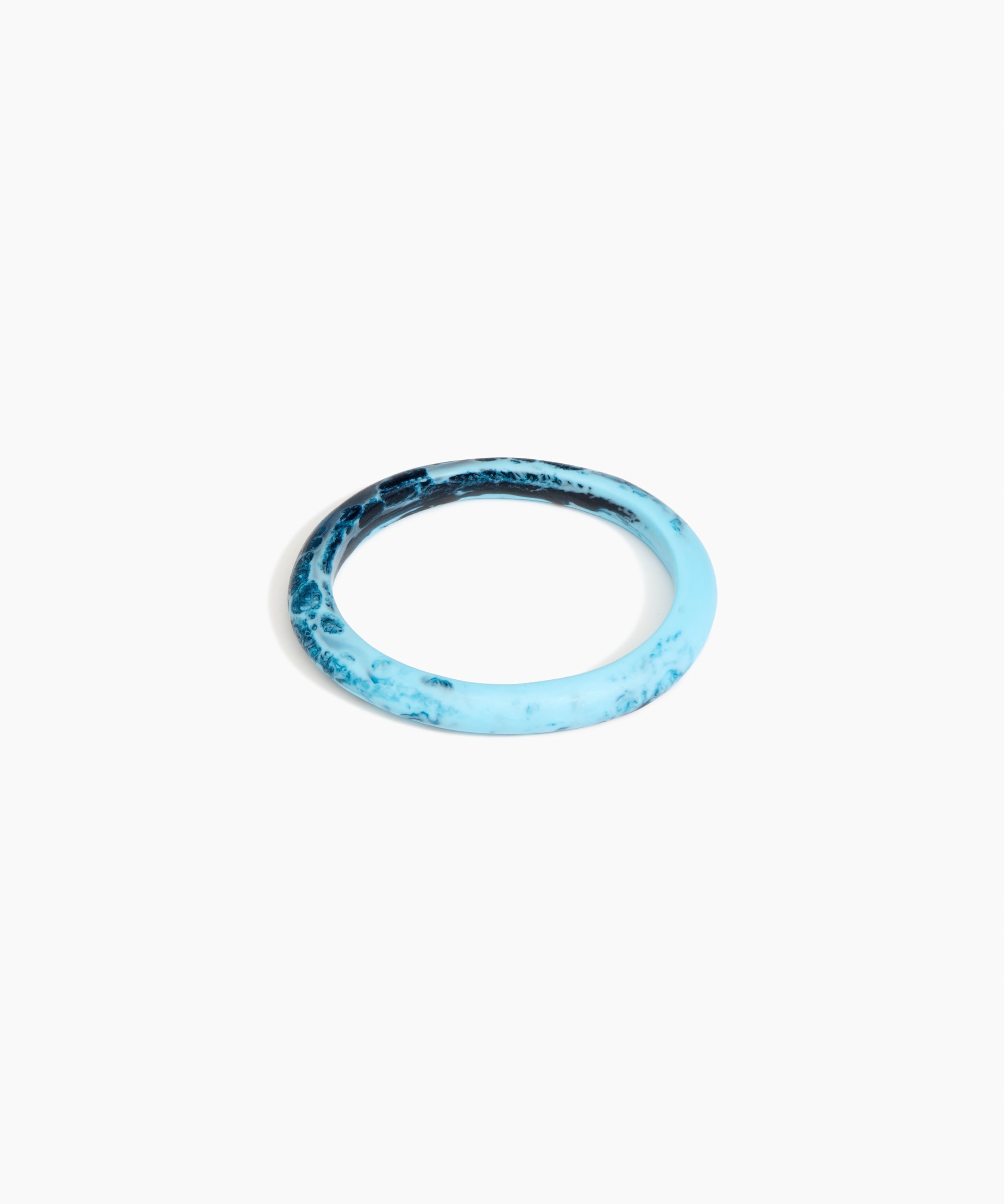 Dinosaur Designs Small Organic Oval Bangle in Water Colour resin with Wide Fit