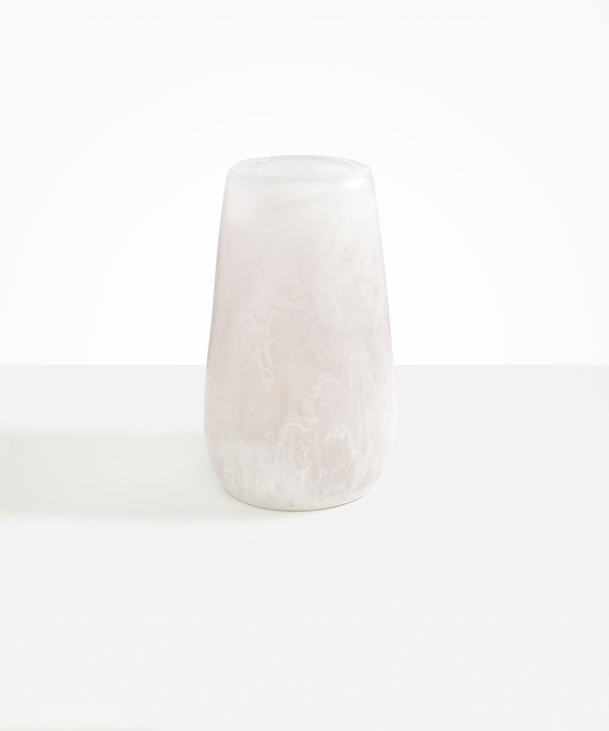 Dinosaur Designs Grand Pebble Vase in Snow Swirl Colour resin