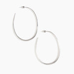 Dinosaur Designs Large Pebble Hoop Earrings in Silver-Plated Brass Material