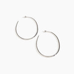 Dinosaur Designs ERDDPEBHOOPL Large Pebble Hoop Earrings SILVER