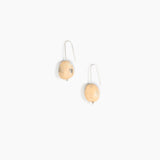 Dinosaur Designs Earth Wire Earrings in Sandy Pearl Colour resin with 925 Sterling Silver Material