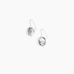 Dinosaur Designs Earth Wire Earrings in White Marble Colour resin with 925 Sterling Silver Material