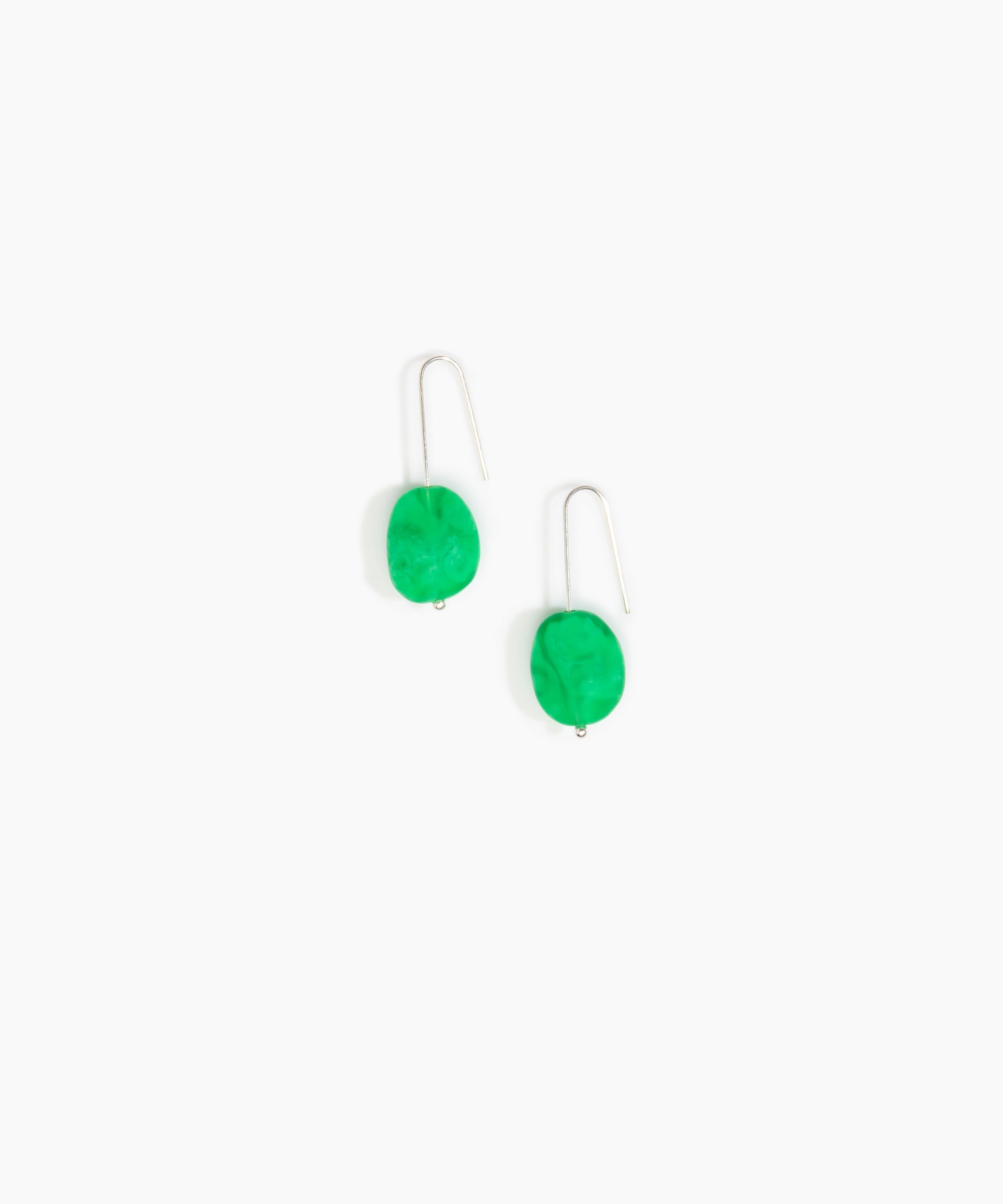 Dinosaur Designs Earth Wire Earrings in Leaf Colour resin with 925 Sterling Silver Material