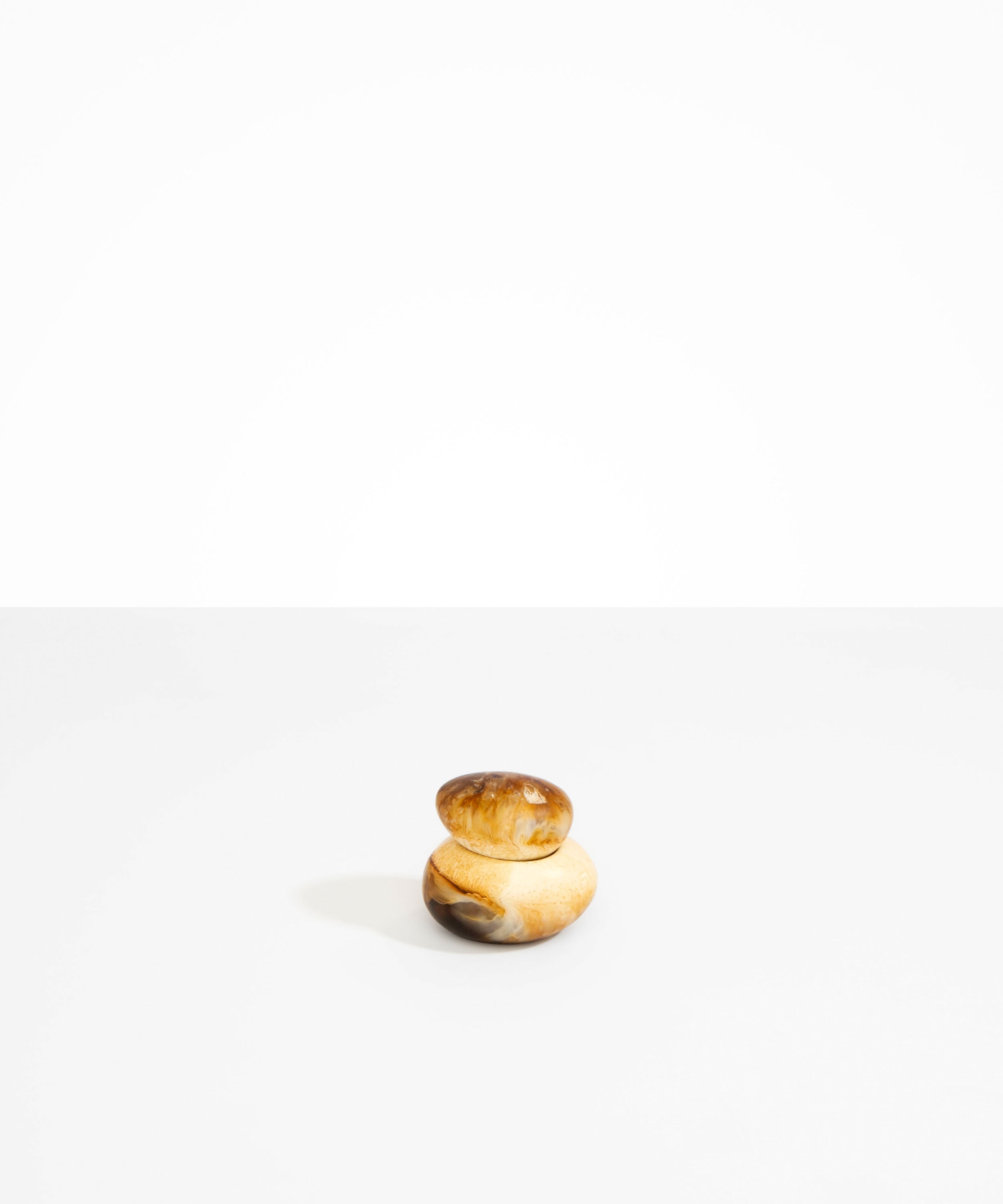 Dinosaur Designs Small Pebble Jar in Light Horn Colour resin