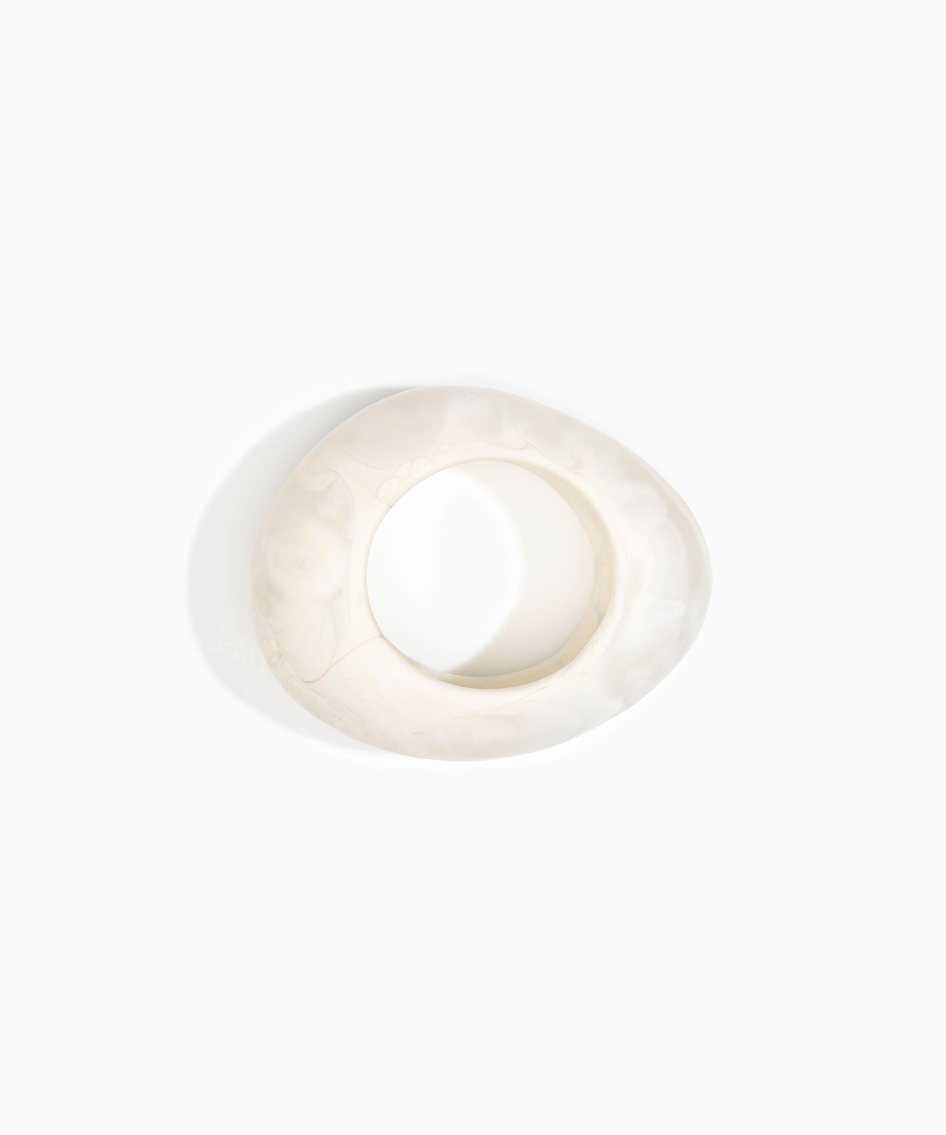 Dinosaur Designs Large Rock Bangle in Chalk Swirl Colour resin with Wide Fit