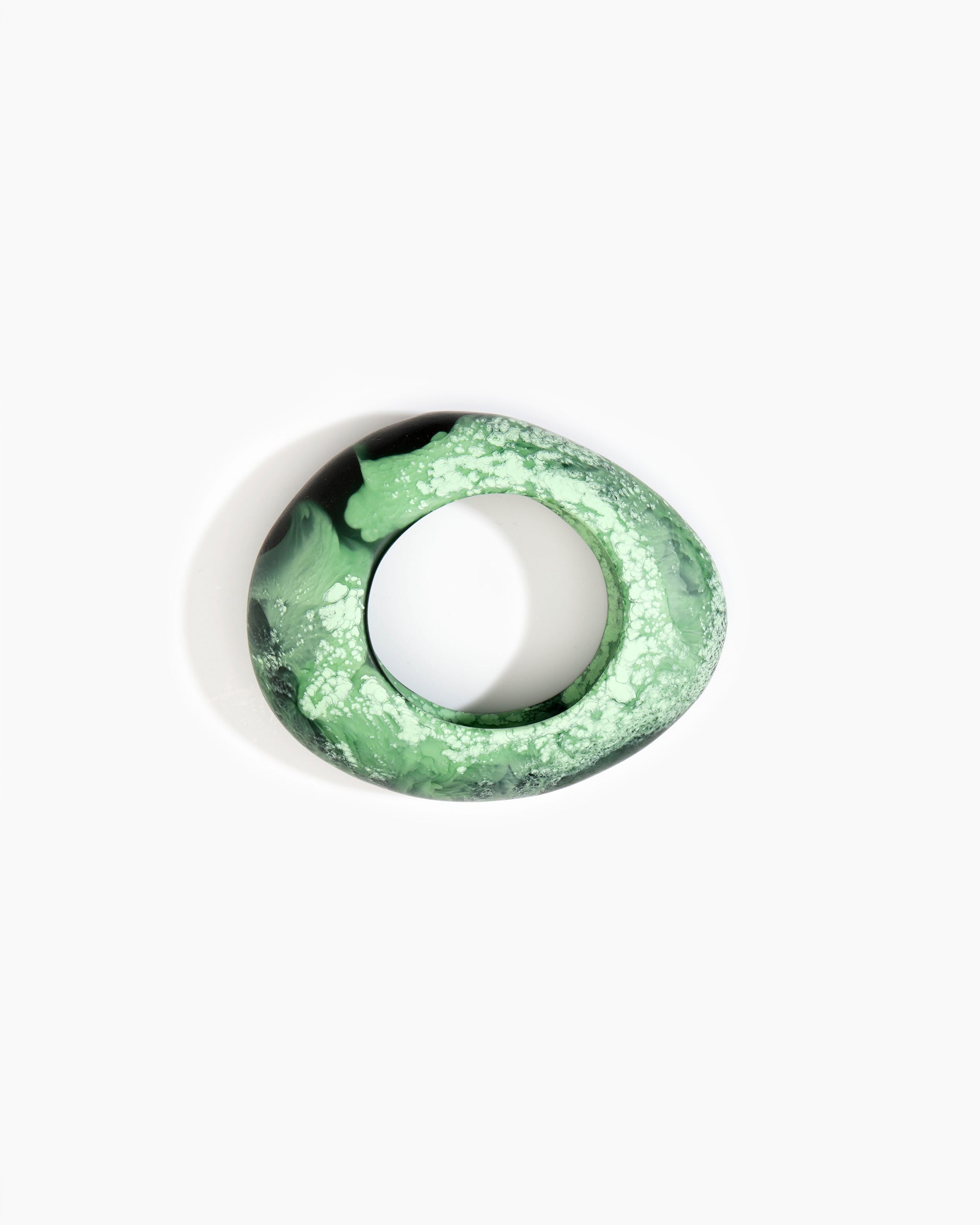 Dinosaur Designs Large Rock Bangle in Moss Colour resin with Wide Fit