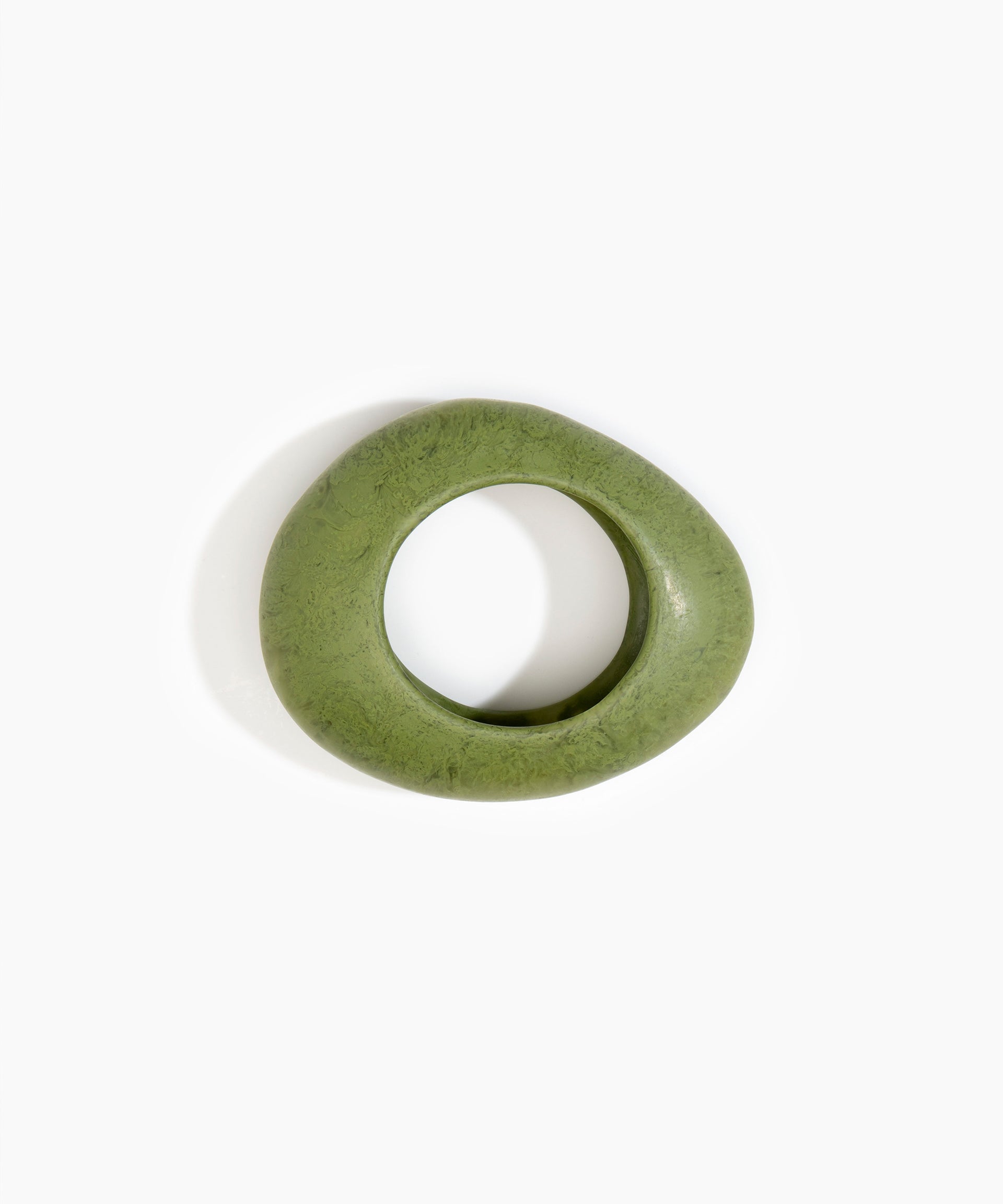 Dinosaur Designs Large Rock Bangle in Olive Colour resin with Wide Fit