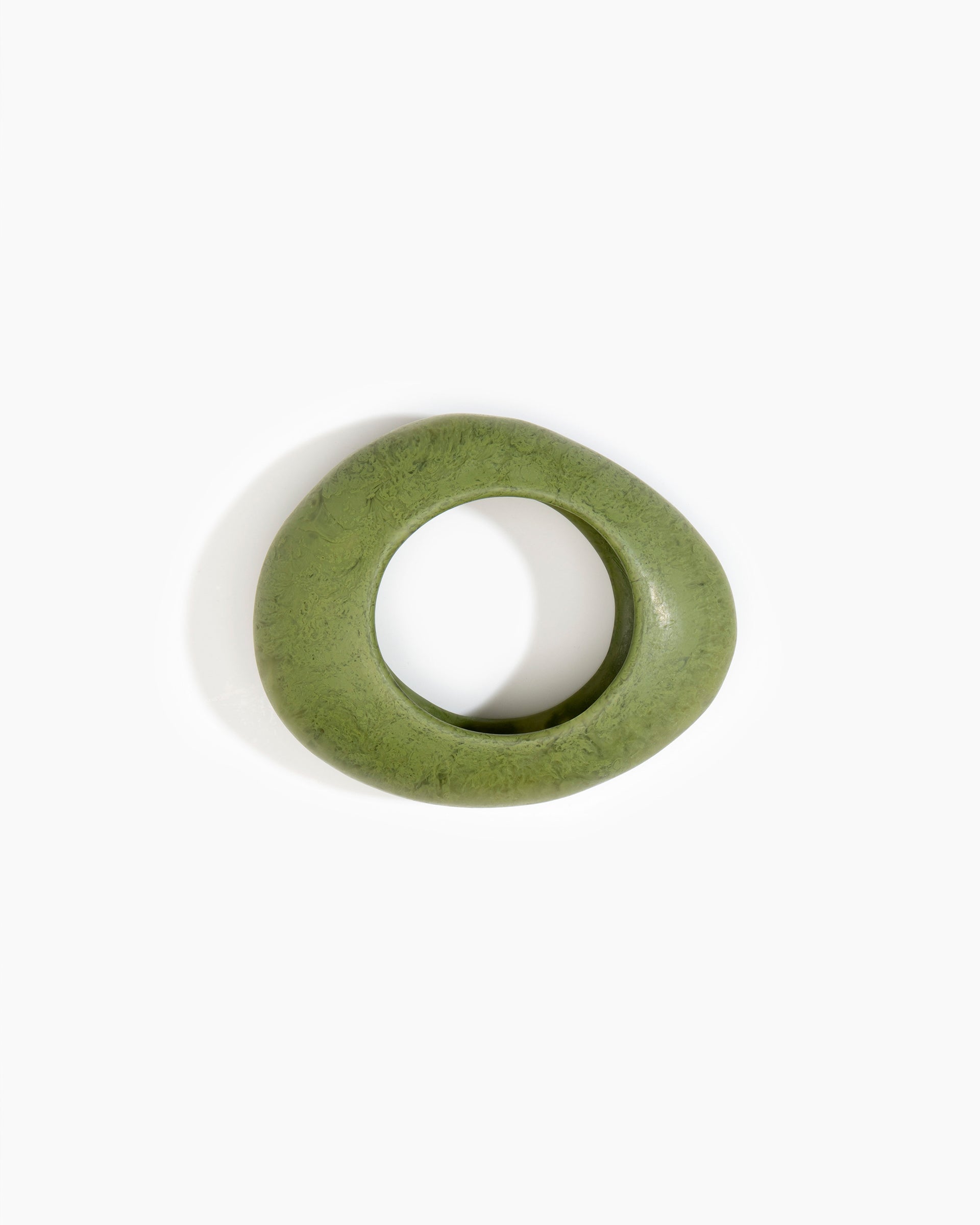 Dinosaur Designs Large Rock Bangle in Olive Colour resin with Wide Fit