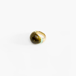Dinosaur Designs Large Horn Ring in Malachite Colour resin with Nano-Coated Brass Material
