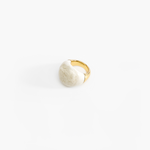 Dinosaur Designs Large Horn Ring in Chalk Swirl Colour resin with Nano-Coated Brass Material