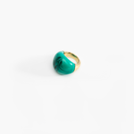 Dinosaur Designs Large Horn Ring in Mineral Swirl Colour resin with Nano-Coated Brass Material