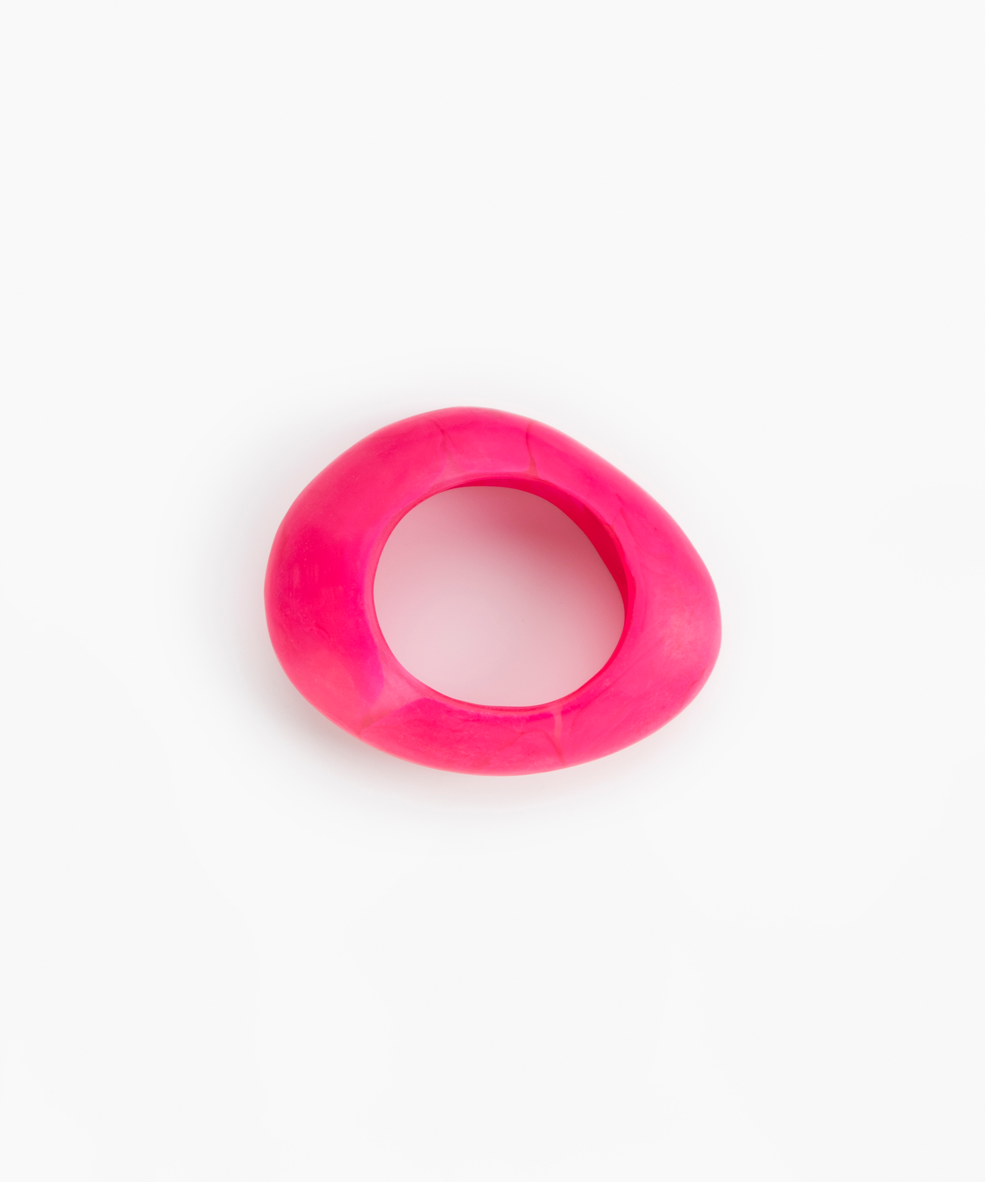 Dinosaur Designs Large Rock Bangle in Flamingo Colour resin with Wide Fit
