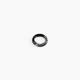 Dinosaur Designs Modern Tribal Band Ring in Black Marble Colour resin with Wide Fit