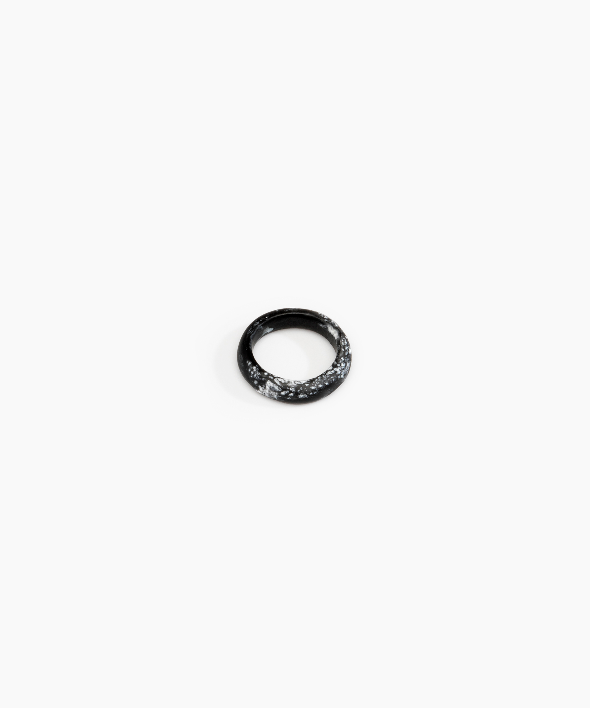 Dinosaur Designs Modern Tribal Band Ring in Black Marble Colour resin with Wide Fit