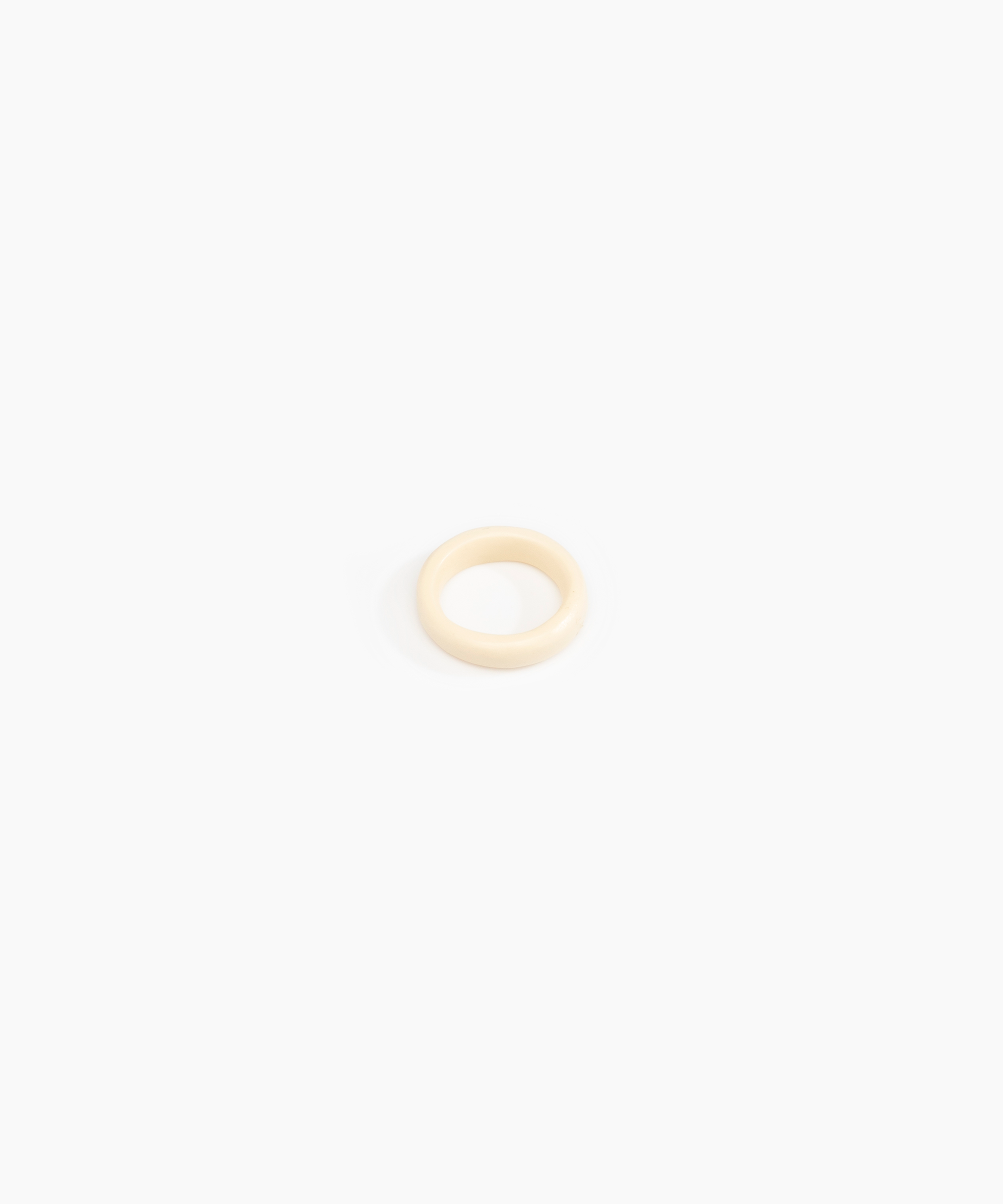 Dinosaur Designs Modern Tribal Band Ring in Cream Colour resin with Wide Fit