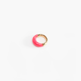 Dinosaur Designs Medium Horn Ring in Parakeet Colour resin with Nano-Coated Brass Material