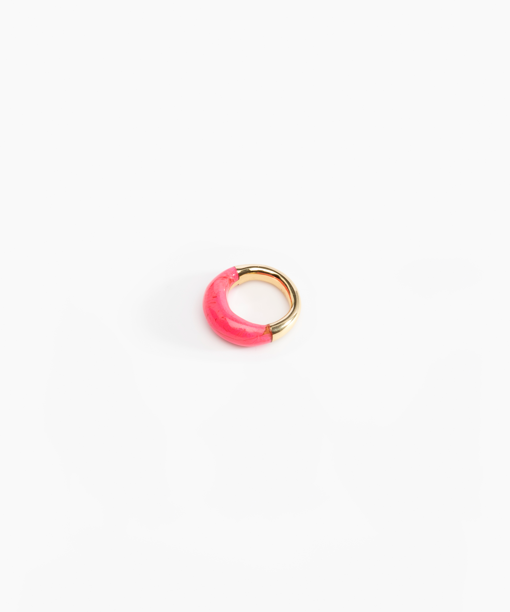 Dinosaur Designs Medium Horn Ring in Parakeet Colour resin with Nano-Coated Brass Material
