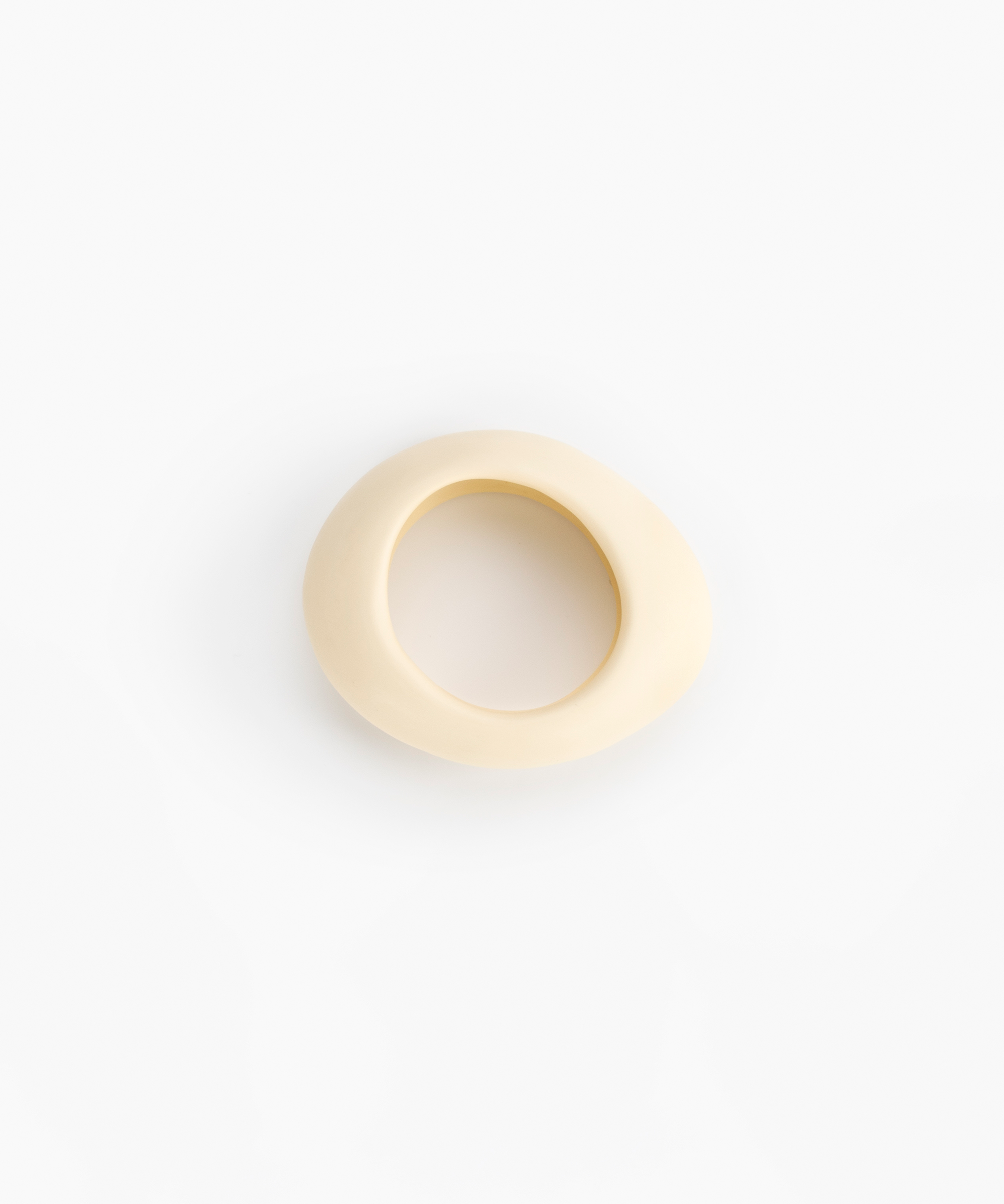 Dinosaur Designs Medium Rock Bangle in Cream Colour resin with Wide Fit