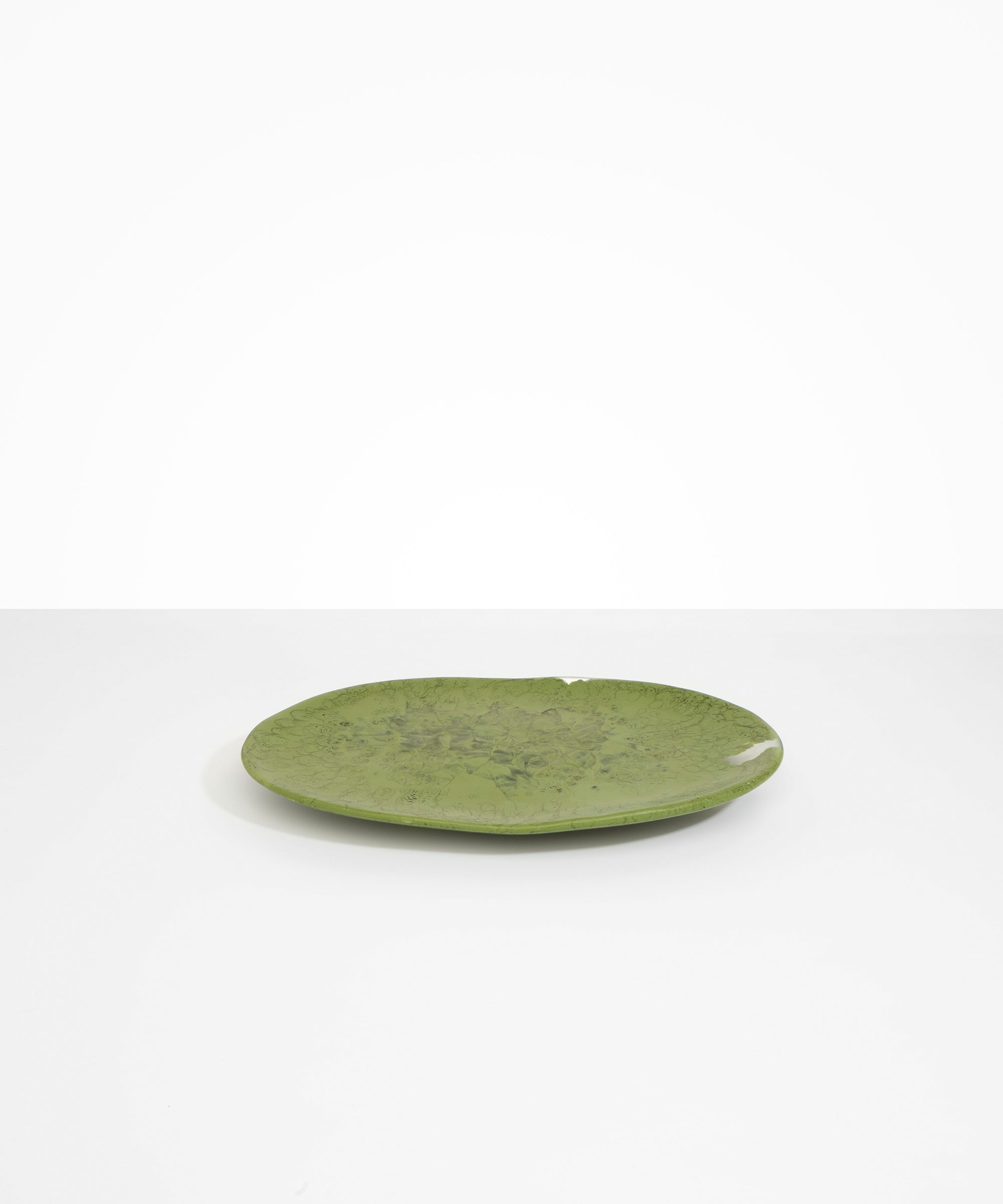Dinosaur Designs Large Temple Platter in Olive Colour resin