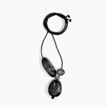 Dinosaur Designs Rock Cluster Pendant in Black Marble Colour resin with Nano-Coated Brass Bead Material