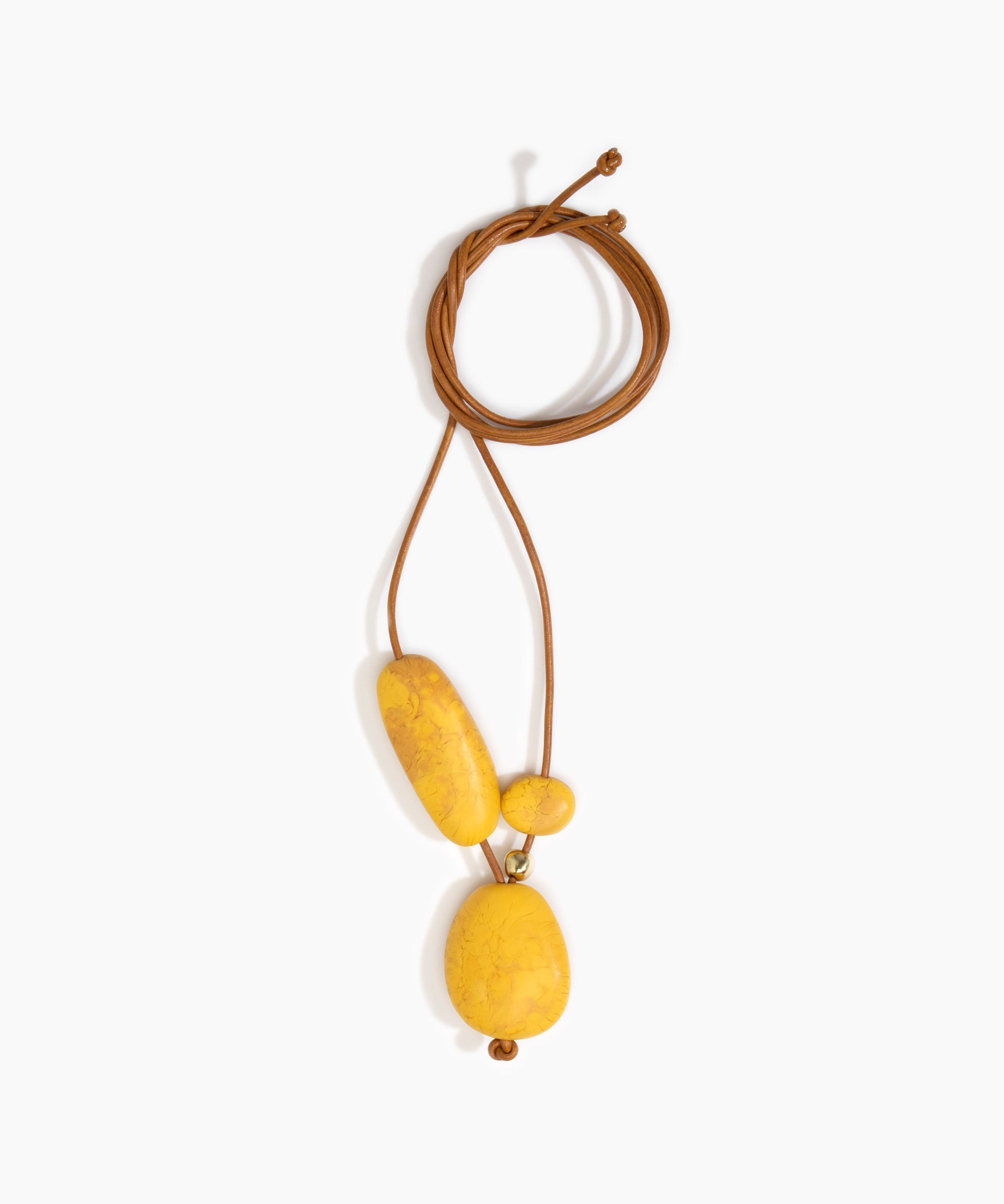 Dinosaur Designs Rock Cluster Pendant in Honeycomb Colour resin with Nano-Coated Brass Bead Material