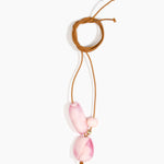 Dinosaur Designs Rock Cluster Pendant in Shell Pink Colour resin with Nano-Coated Brass Bead Material