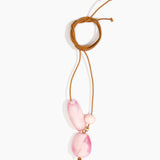 Dinosaur Designs Rock Cluster Pendant in Shell Pink Colour resin with Nano-Coated Brass Bead Material