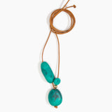 Dinosaur Designs Rock Cluster Pendant in Mineral Swirl Colour resin with Nano-Coated Brass Bead Material
