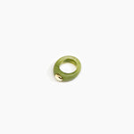 Dinosaur Designs Round Rock Ring in Olive Colour resin