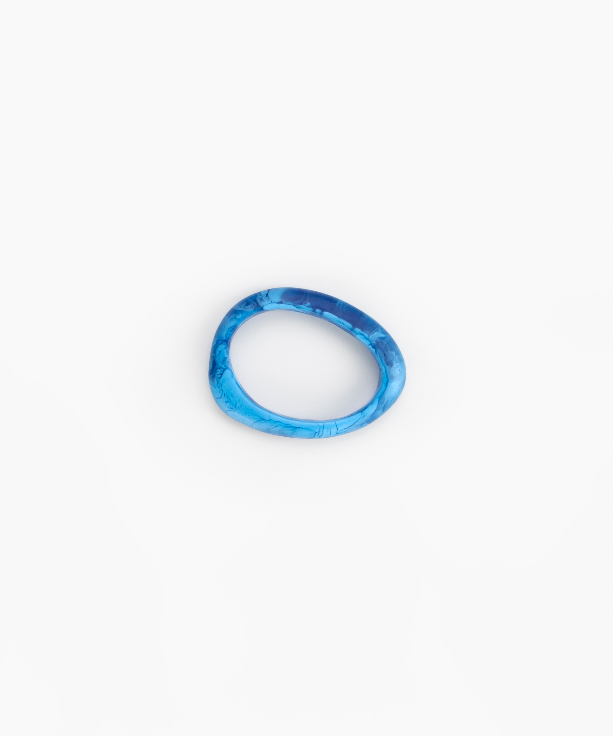 Dinosaur Designs Rock Wishbone Bangle in Sky Colour resin with Wide Fit