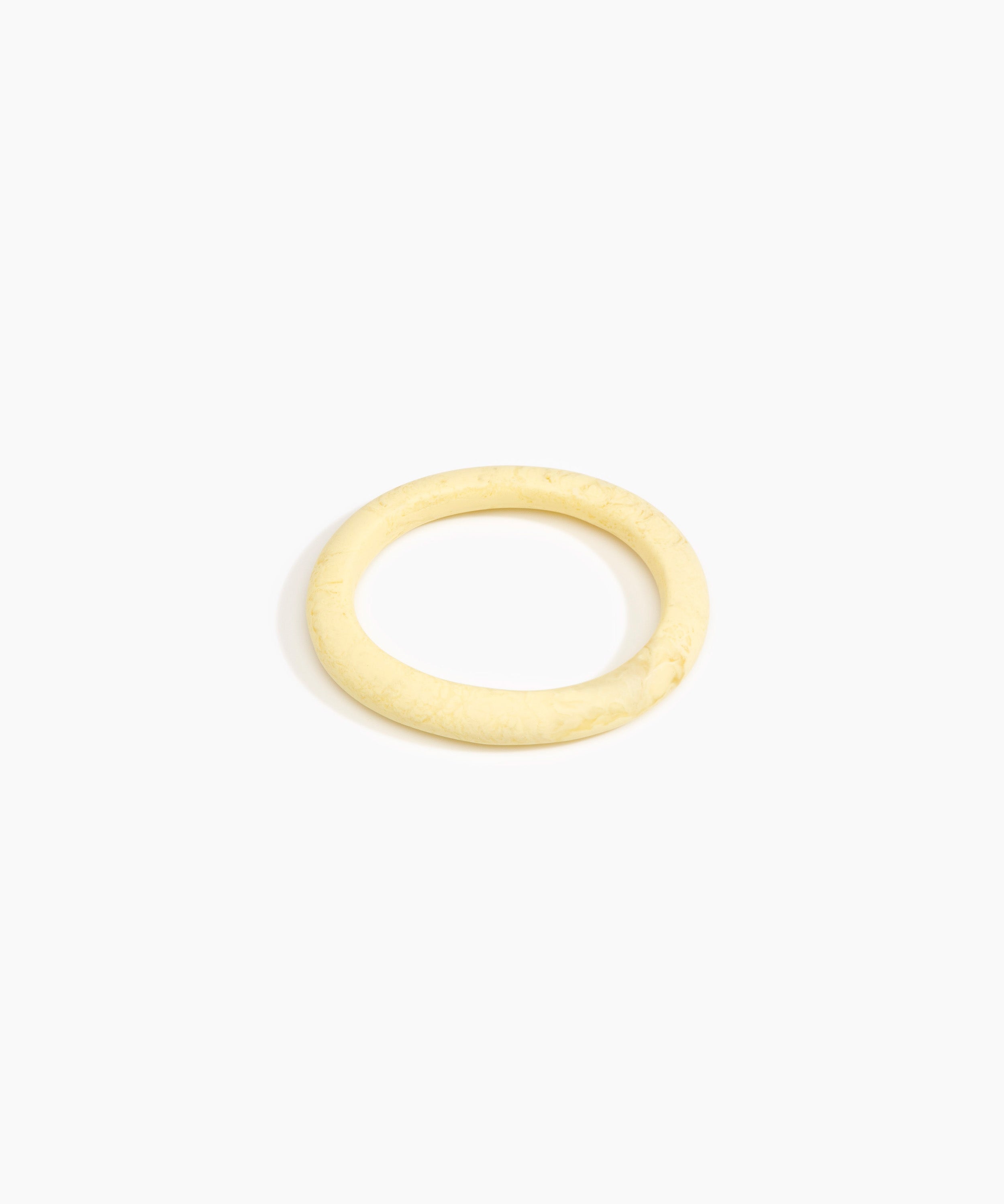 Dinosaur Designs Small Organic Oval Bangle in Lemon Colour resin with Wide Fit