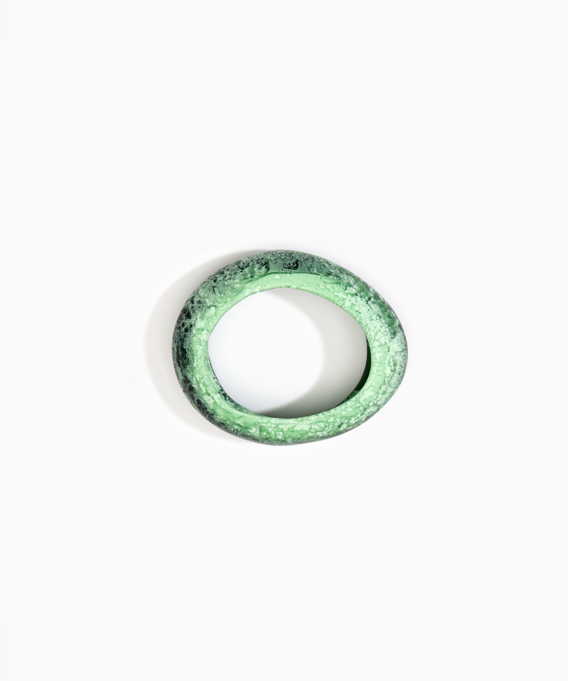 Dinosaur Designs Medium Rock Bangle in Moss Colour resin with Wide Fit
