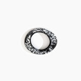 Dinosaur Designs Medium Rock Bangle in Black Marble Colour resin with Wide Fit