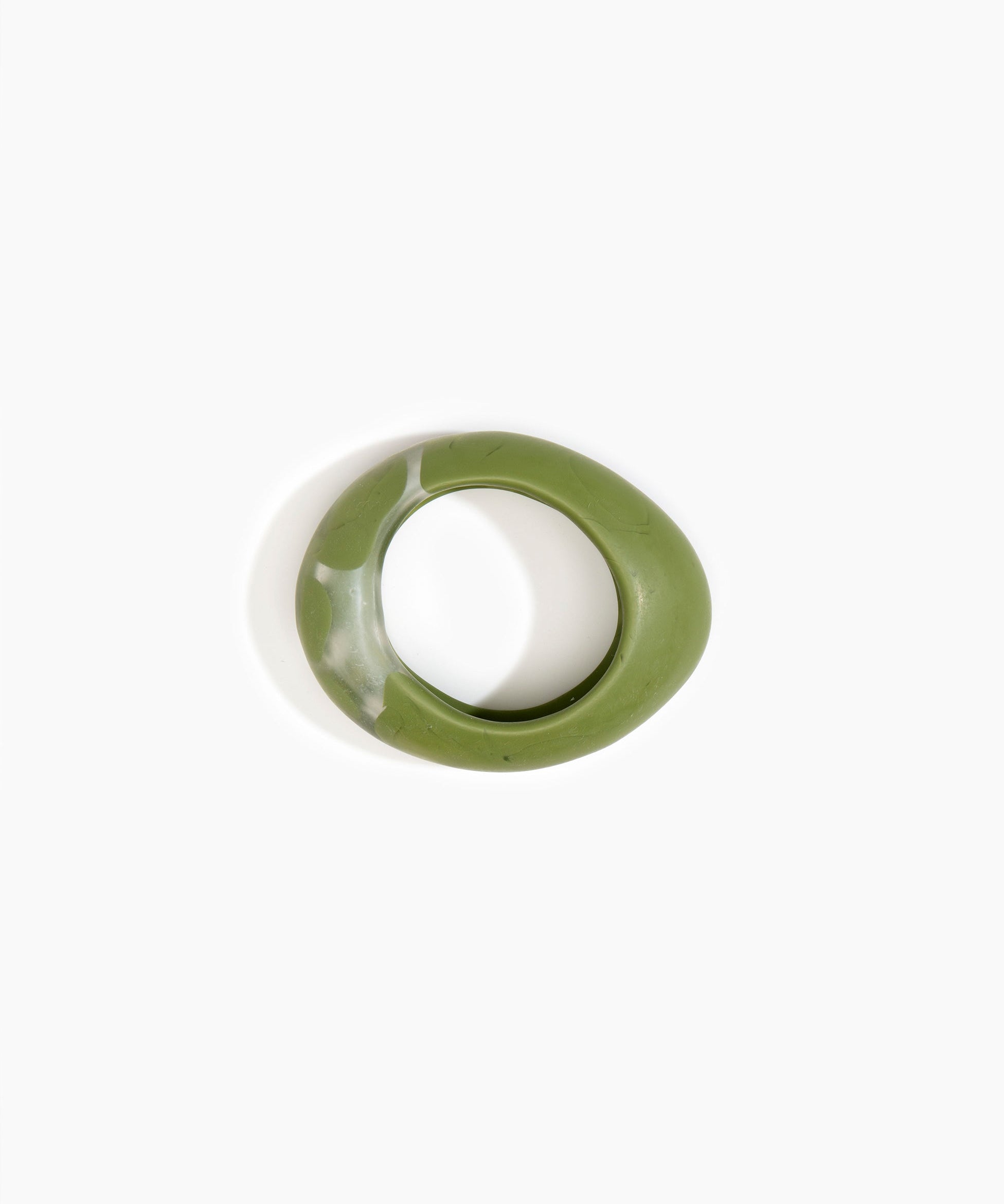 Dinosaur Designs Medium Rock Bangle in Olive Colour resin with Wide Fit