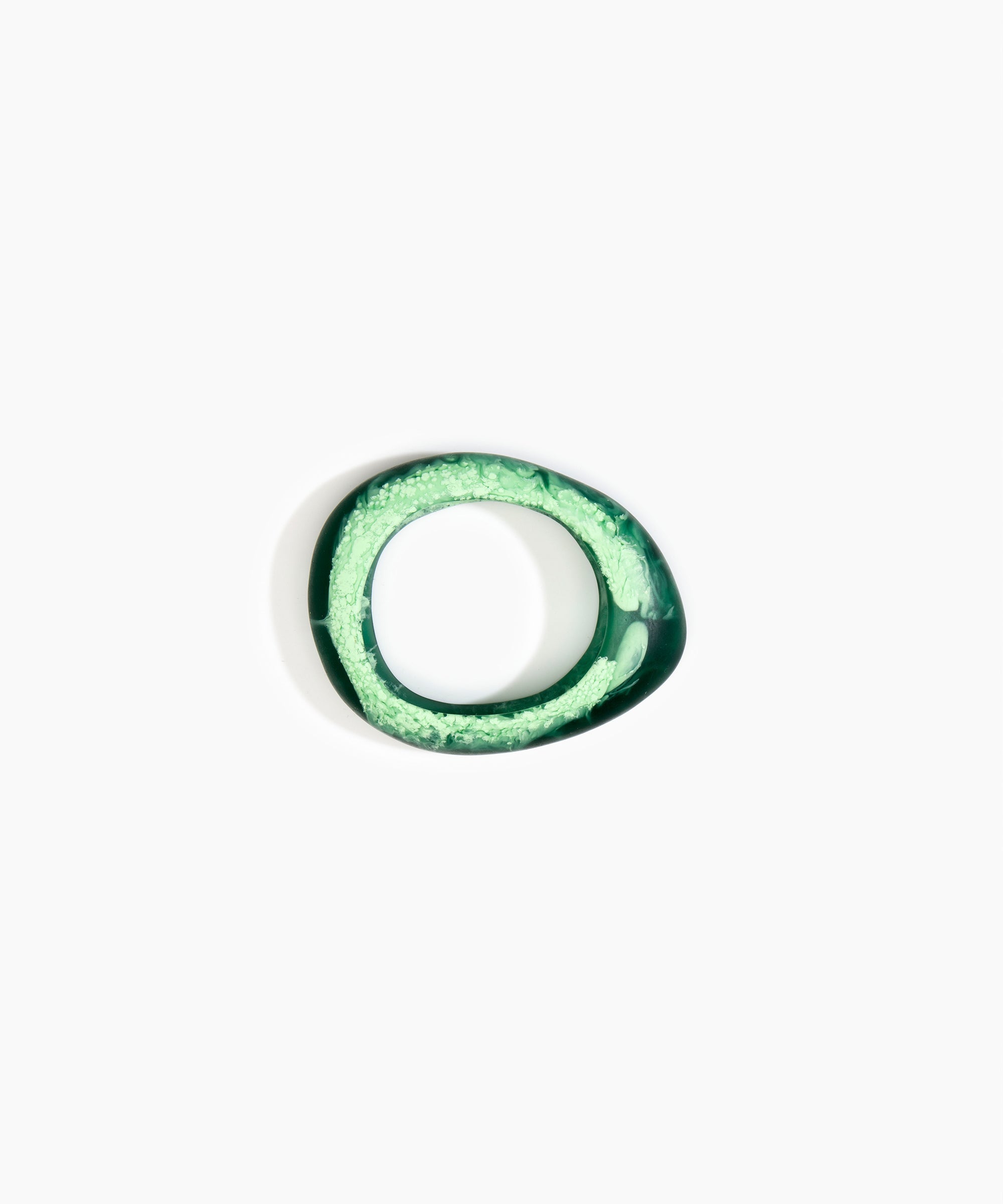 Dinosaur Designs Small Rock Bangle in Moss Colour resin with Wide Fit