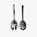 Dinosaur Designs Long Stone Servers in Black Marble Colour resin